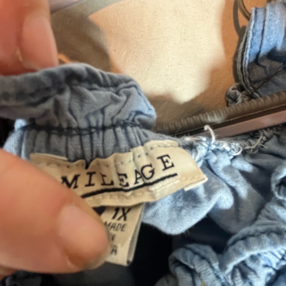 Millage Light‎ Blue Ruffled Top - Picture 6 of 6